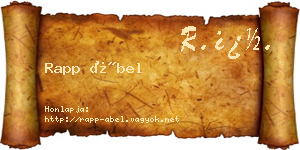 Rapp Ábel névjegykártya