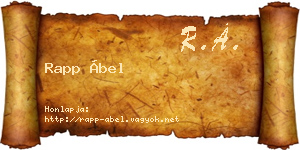 Rapp Ábel névjegykártya